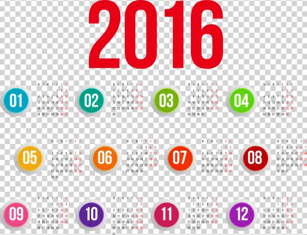 2016 Calendar Png