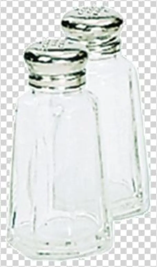 Adcraft Mushroom Top Salt Pepper Shakers Glass Stainless