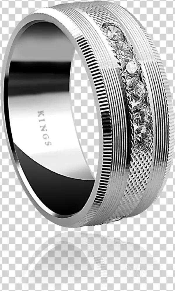 Kingsluxury Beautiful 10 Karat White Gold Wedding Band,