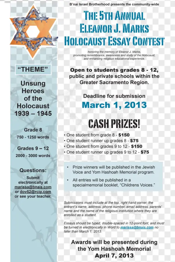 2013 Ejm Essayconttest Flyer - Literature