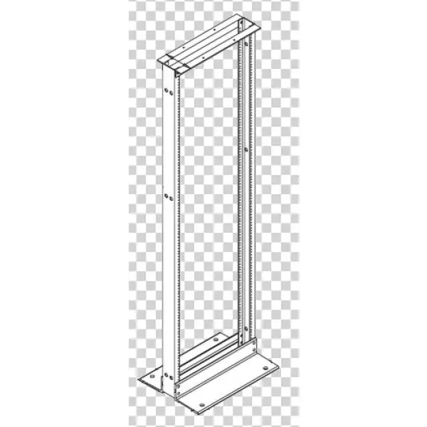 , 45ru, 2-post Open Frame Floor Mount, Black - Innovation Racksolutions 2 Post Relay Rack Relay-rack-45-b-12