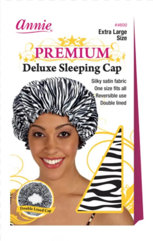 Annie Premium Deluxe Sleeping Cap Zebra Pattern Universal