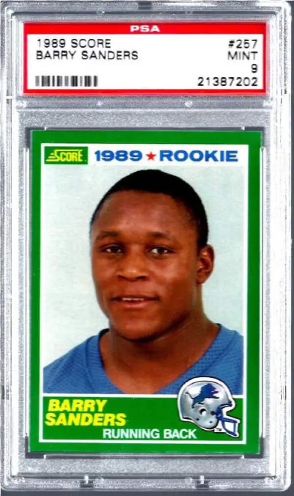 Barry Sanders - Barry Sanders Unsigned 1989 Score Rookie Card - Nfl