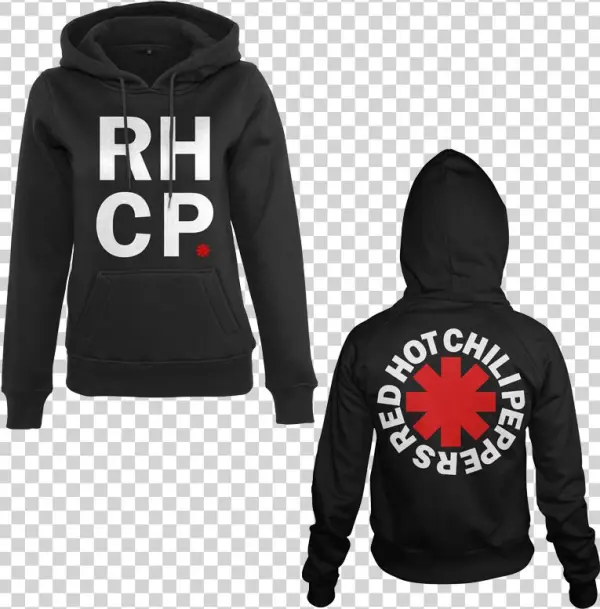 Women's Rhcp Stacked Logo Hoodie - Red Hot Chili Peppers - Stick With Us! (woodstock 1994