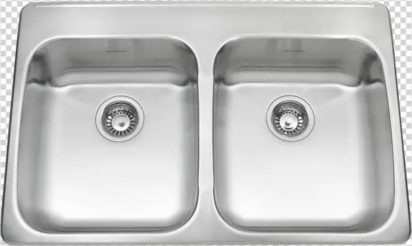 American Standard Ada 33" X 22" Double Bowl Back Ledge