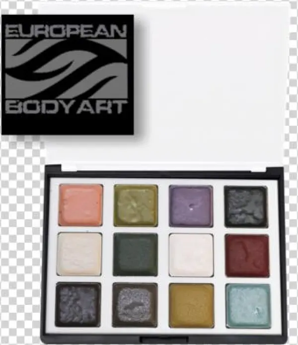 Encore 12 Color Master Palette - European Body Art Encore Alcohol Activated Makeup Palette,