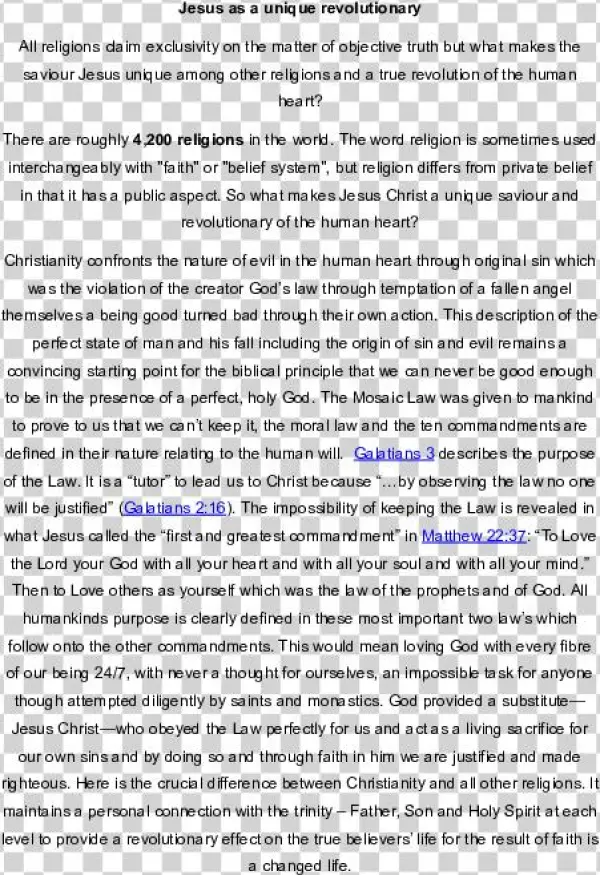 Jesus As A Unique Revolutionary - Protection Of Basic Human Rights Of Minorities In The