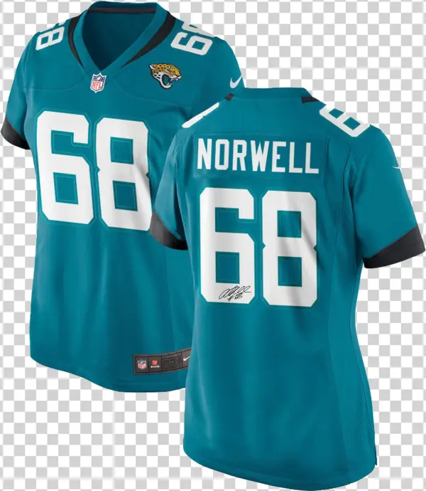Women's Teal Autographed Andrew Norwell Jersey The