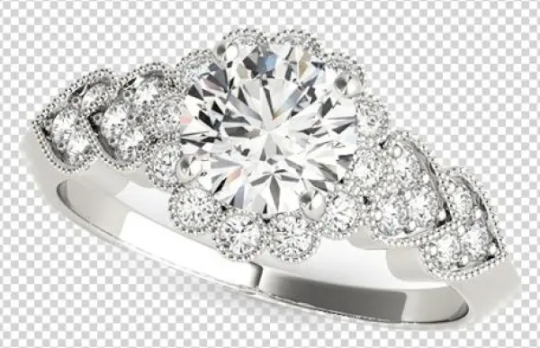 Bridal Collection - 1 1/6 Ct Tw Halo Round Antique Style Engagement Ring