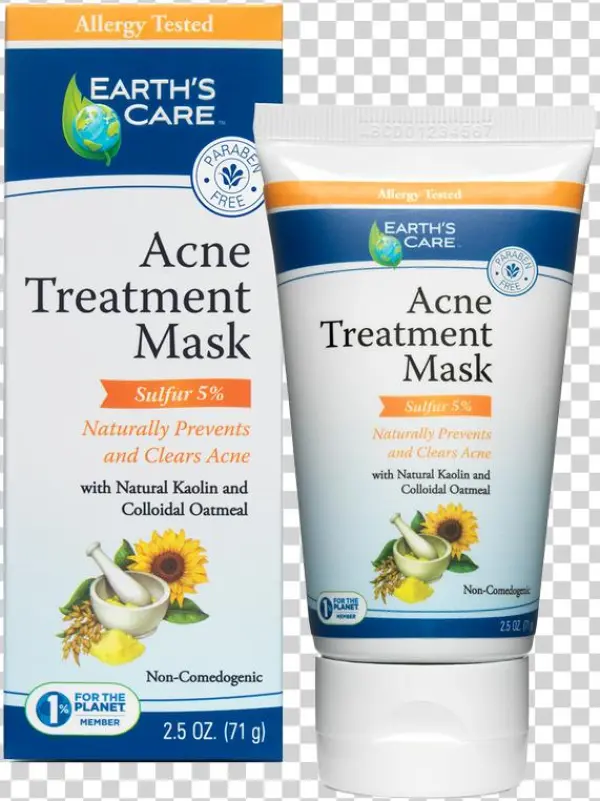 Earth's Care, Acne Treatment Mask, Sulfur 5%, 2.5 Oz