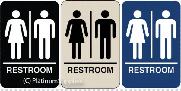 Facility Signs - Signs Direct Braille Sign - Men's & Women's Restroom,