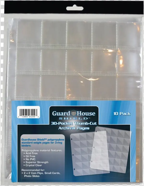 Guardhouse Shield - Guardhouse 20 Pocket Polypropylene Archival Thumb Cut