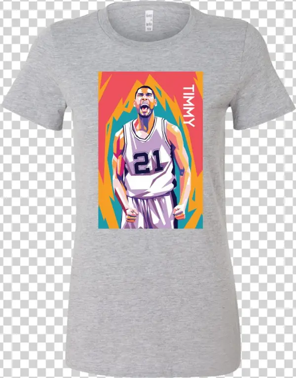Tim Duncan Pop Art Women's Shirt - Halloween Day Of The Dead Candle Skull Ladies Longer