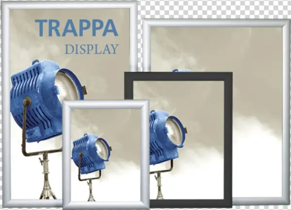 Trappa Poster Frame Display - 40in W X 30in H Each Side 3 Black Snap Frames Prism