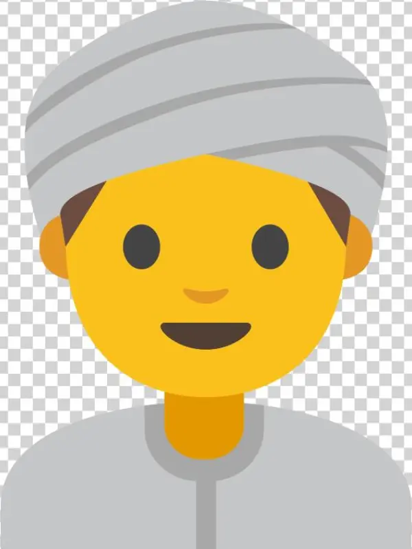 File - Emoji U1f473 - Svg - Cartoon