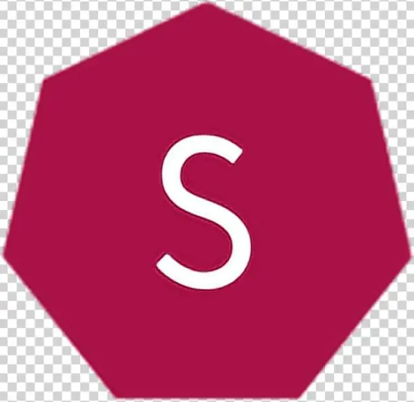 S Marroon Granate Letter Heptagon Heptagonofreetoedit - Sign