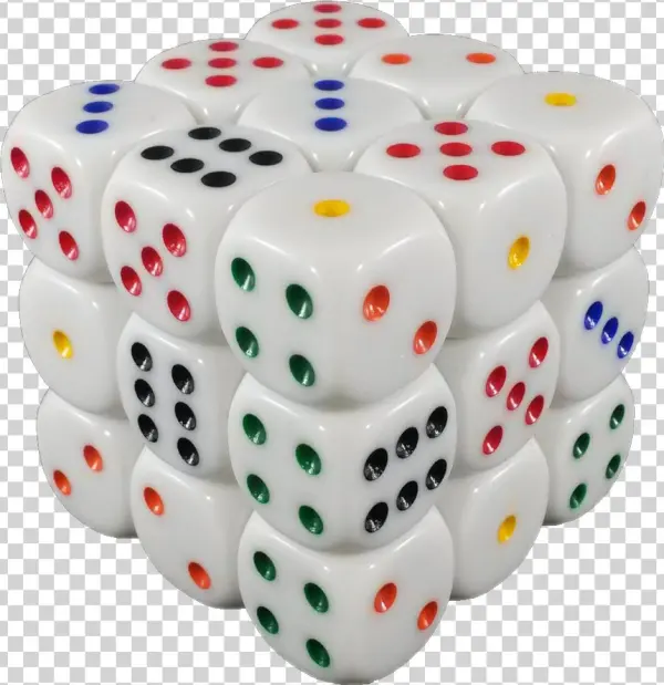 White Opaque W/ Multicolor Pips