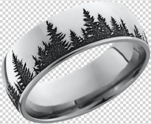Lashbrook Cobalt Chrome 8mm Domed Band With Laser Carved