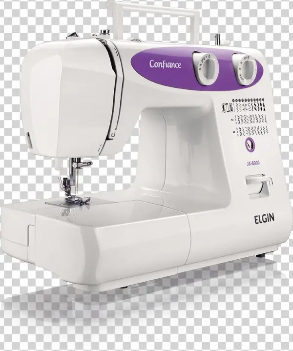 Maquina De Costura Elgin Confiance Jx-6000 - Branca-lilas