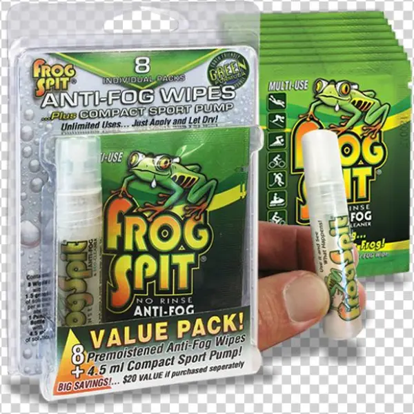 Product Information - Frog Spit 8 Anti-fog Wipes & Free Sport Pump Value