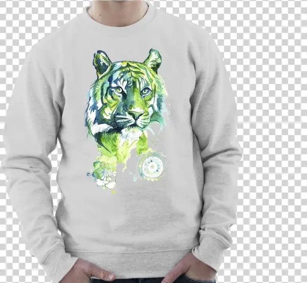 Sweatshirt With Kali Green Tiger Print