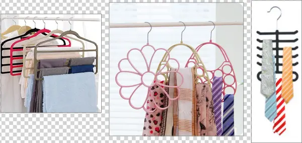 Tie Rack / Hanger Flocked Non Slip Coating - Also Belt,