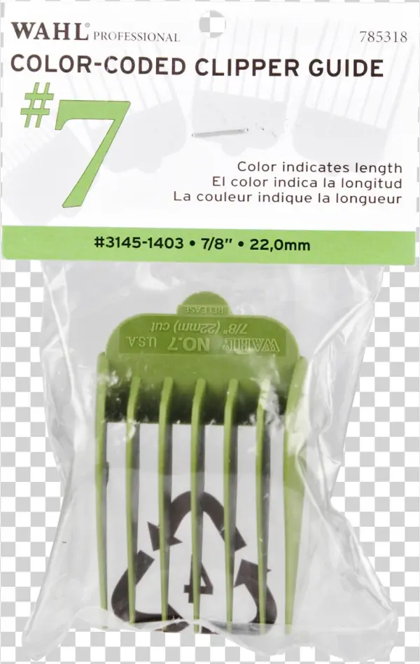 Wahl Color Clipper Guide - Wahl Color Coded Comb Attachment Green #7 7/8 Inch