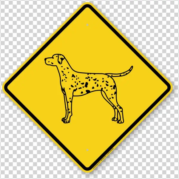 Dalmatian Symbol Guard Dog Sign - One Lane Bridge, High Intensity Grade Reflective Sign,