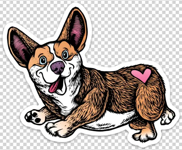 Image Of Corgi Sticker - Dorgi