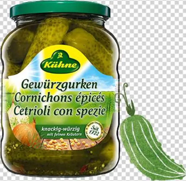 Pickled Gherkins - Kuhne Barrel Pickles Png Transparent