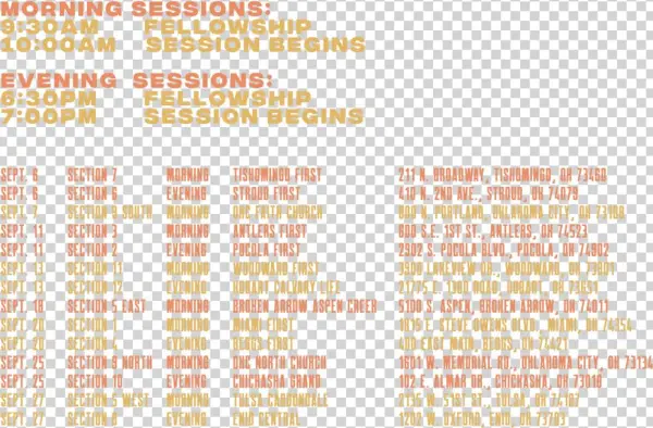 Schedule - Orange