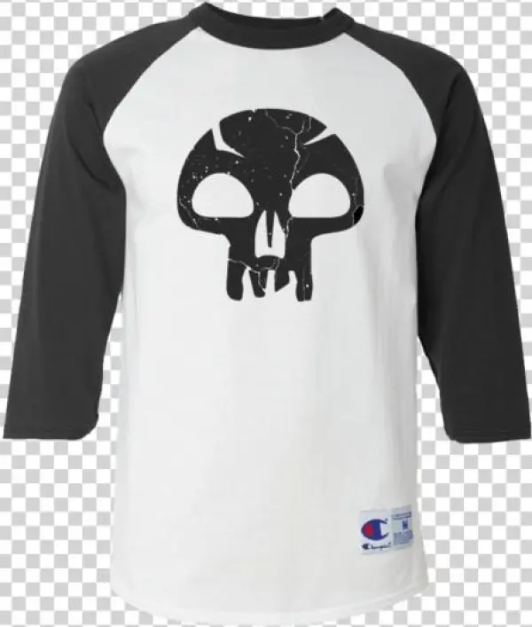 Mana Baseball Tee Black - Wizards Of The Coast Magic The Gathering: Swamp - Portal