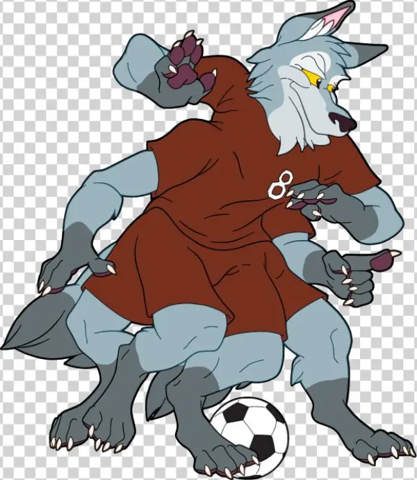 Wolf Clipart Soccer - Cartoon