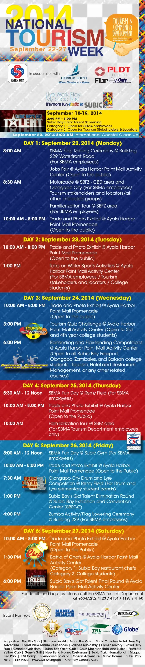 National Tourism Week Schedule