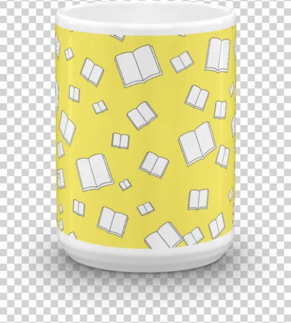 Sunny Yellow Flying Books Mug - Lampshade