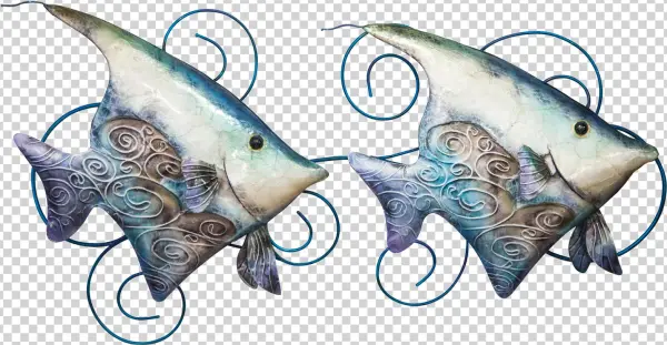 The Seashell Company Banner Fish With Capiz Shell Wall