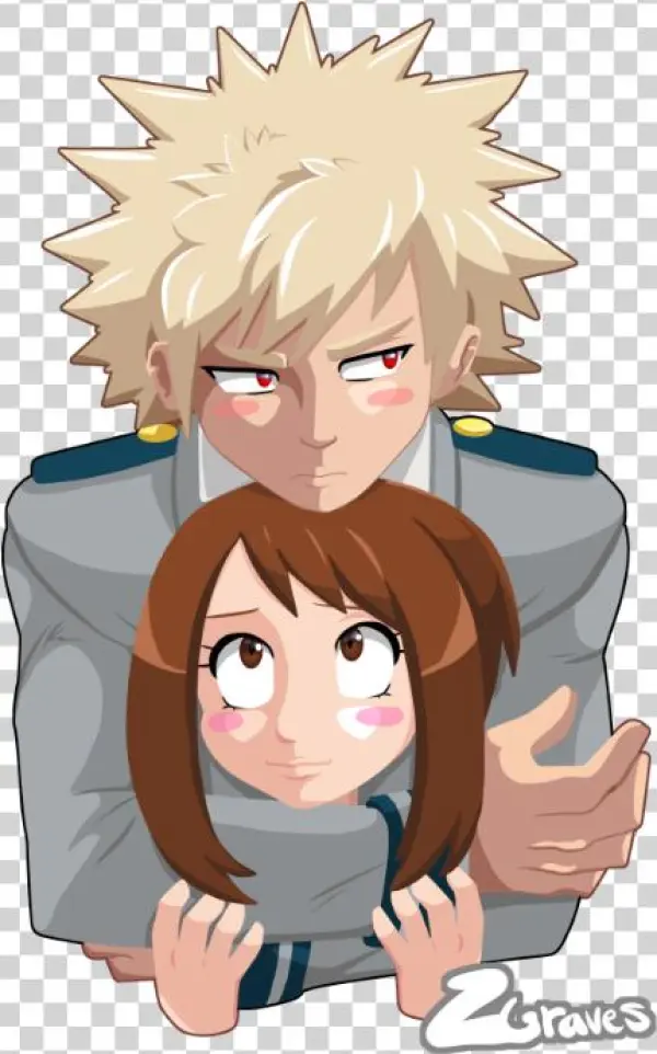 Uraraka And Bakugou By Z - Girl