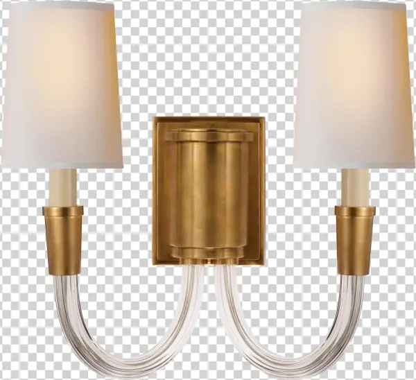 Vivian Double Sconce - Vivian Double Sconce - Hand-rubbed Brass - Visual Comfort