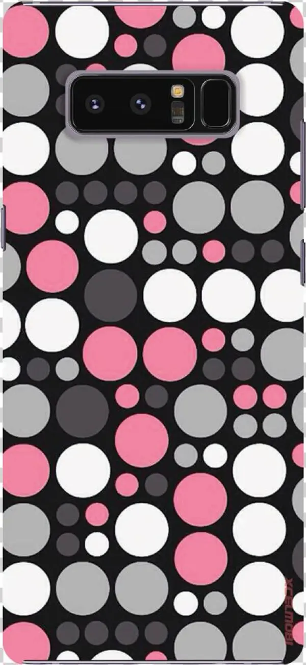 Cabochon 20mm Jewel Earrings * Pink-grey-white Polka
