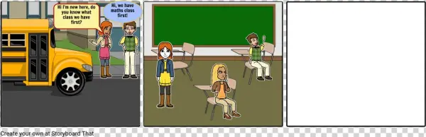 First Day At School - Cartoon