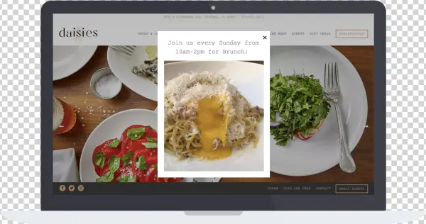 Daises' Homepage With Alert