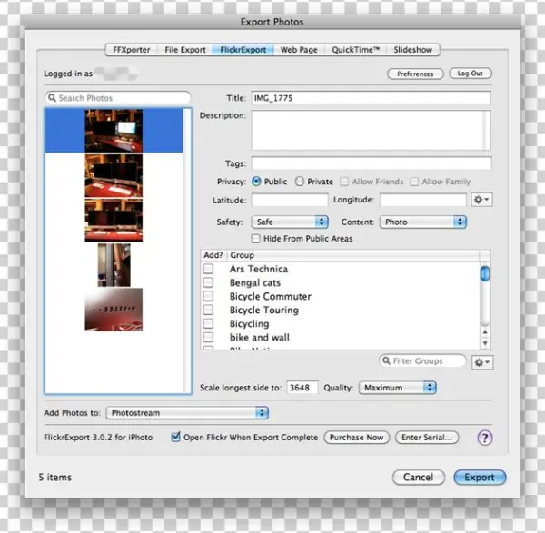 Using Flickrexport, You Can Upload Photos To Just Your