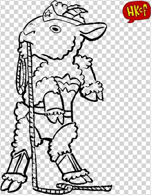 B&w Wonder Goat - Cartoon