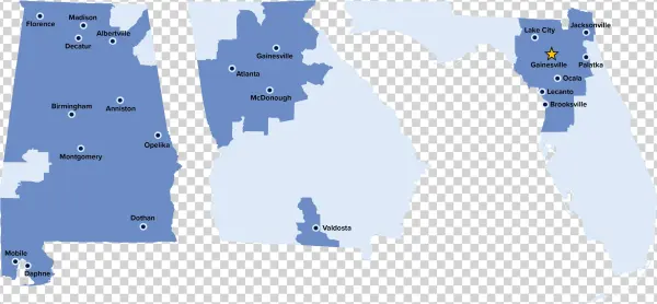 Lifesouth Locations - Map