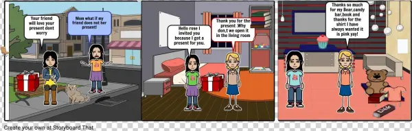 They Girl That Was Worried About Her Present - Cartoon