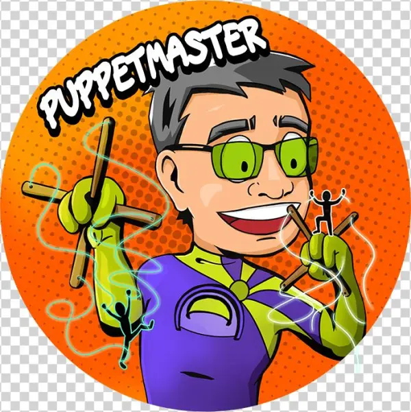 Wecamp Karikatuur Puppetmaster