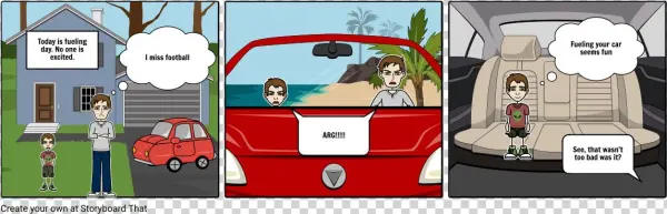 Gas Station Storyboard - Cartoon