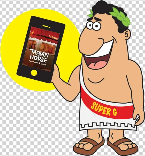 Supewr G With Phone - Cartoon