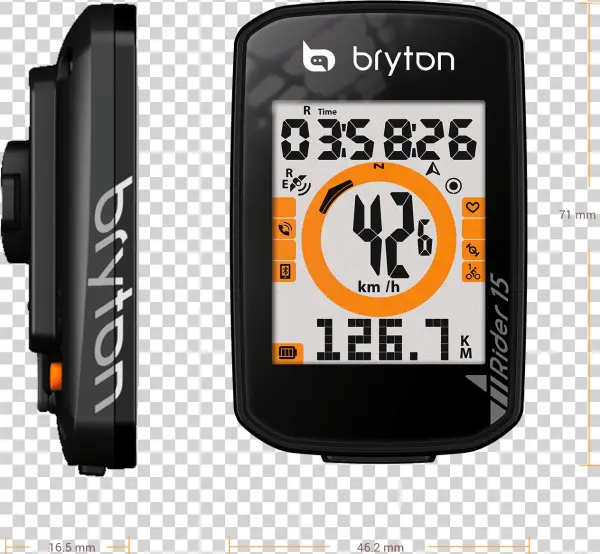 Especificaciones R15 - Bryton Rider 15