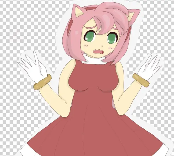 Human Amy Rose - Cartoon